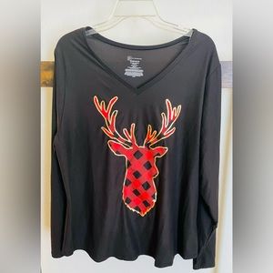 No Boundaries Plaid Deer Holiday and Red and Black Plaid Long Sleeve